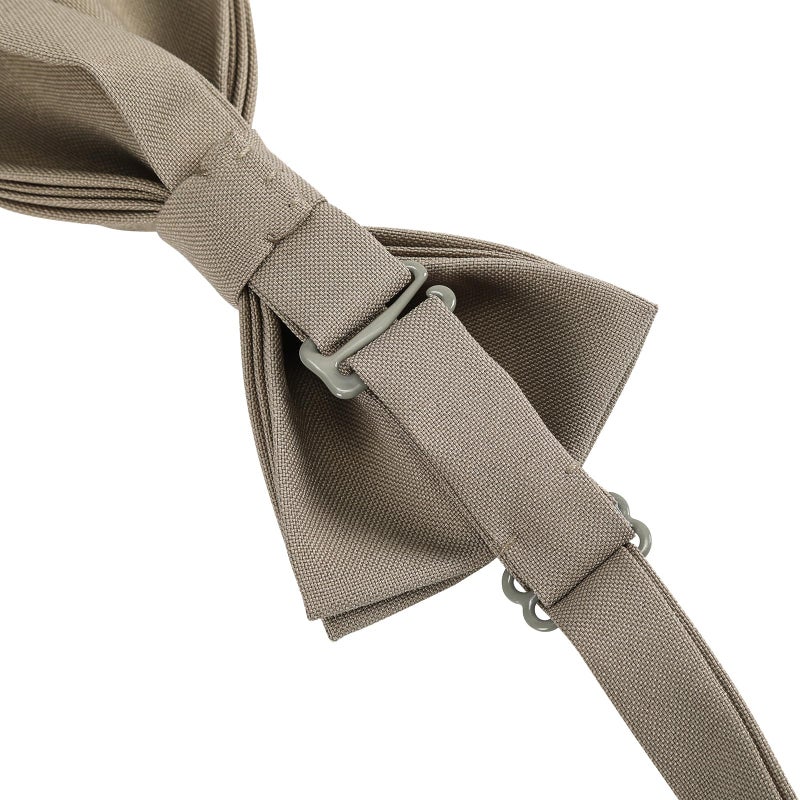 WELROG Classic Pre-Tied Bow Tie for Children & Adults Solid Color Adjustable Bowtie(Khaki) - Image 4